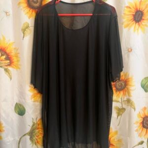 Elegant Black Sheer Women's Top